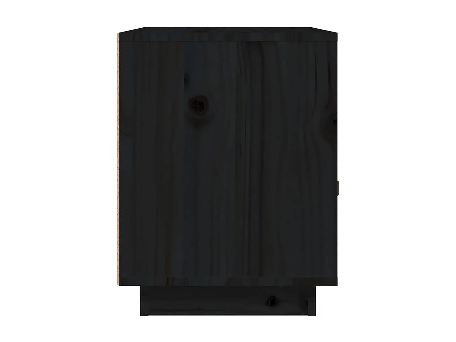 Nachttische 2 Stk. Schwarz 40x34x45 cm Massivholz Kiefer