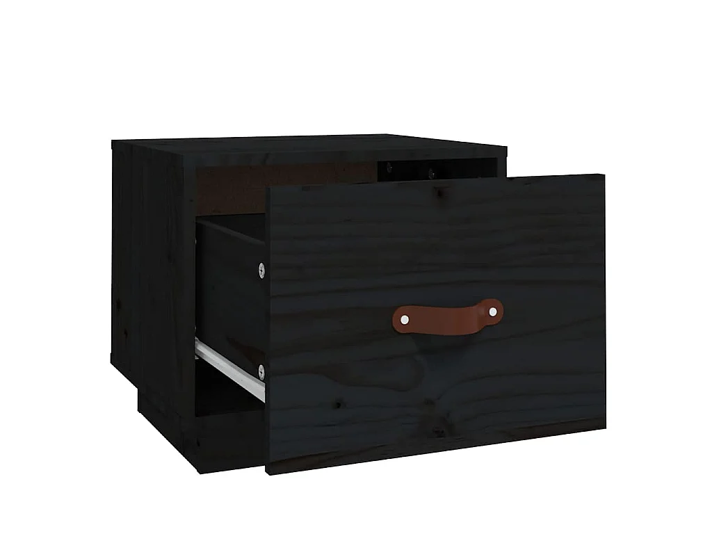 Table de chevet Noir 40x34x35 cm Bois de pin solide