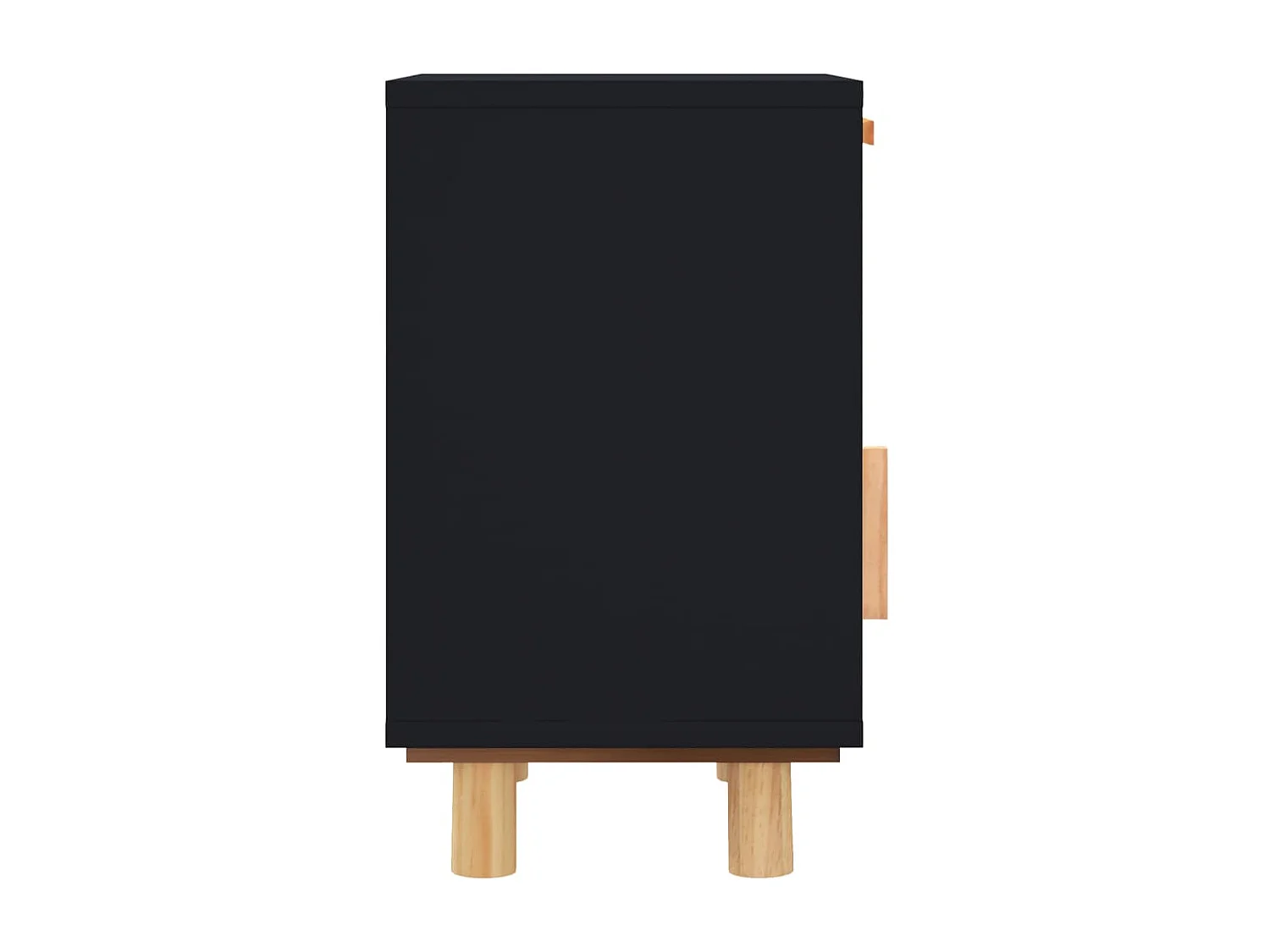 Mesitas de noche 2 uds madera maciza pino negro ratán natural