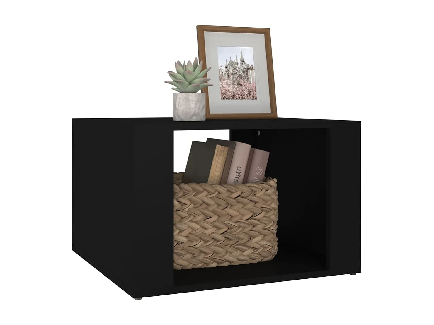 Nachttisch Schwarz 57x55x36 cm Holzwerkstoff