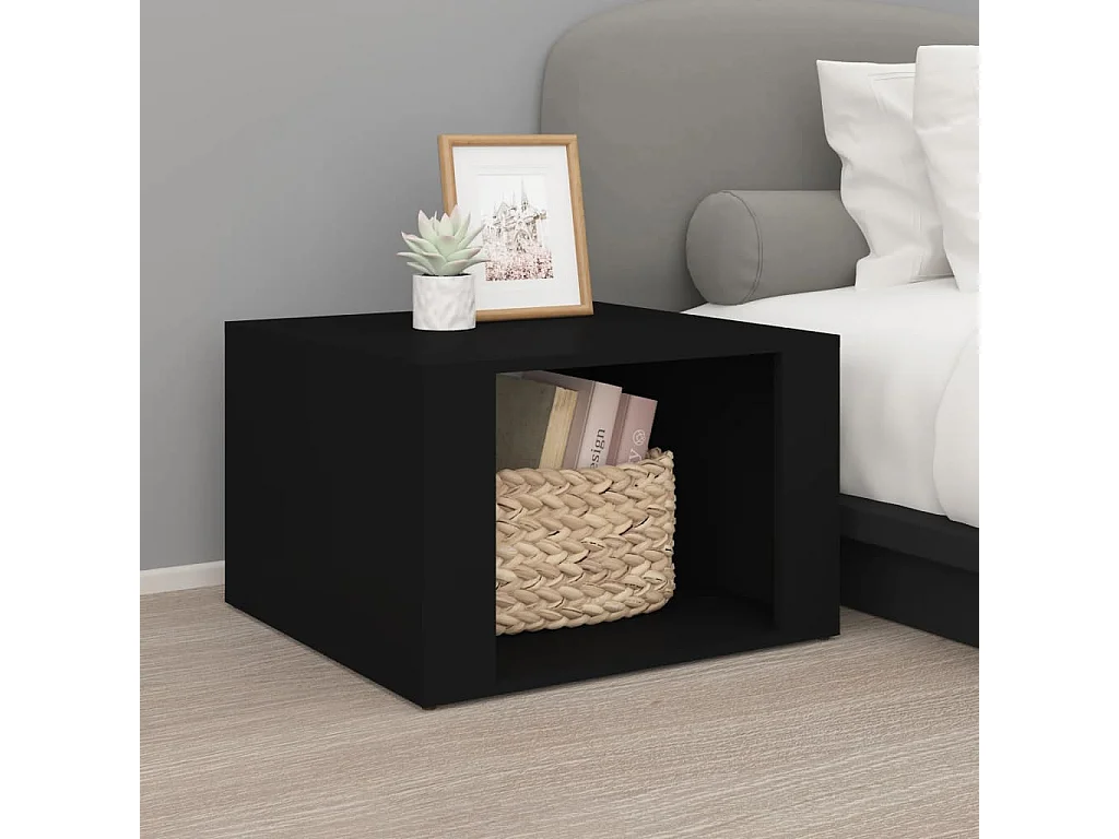 Table de chevet Noir 57x55x36 cm Bois d’ingénierie