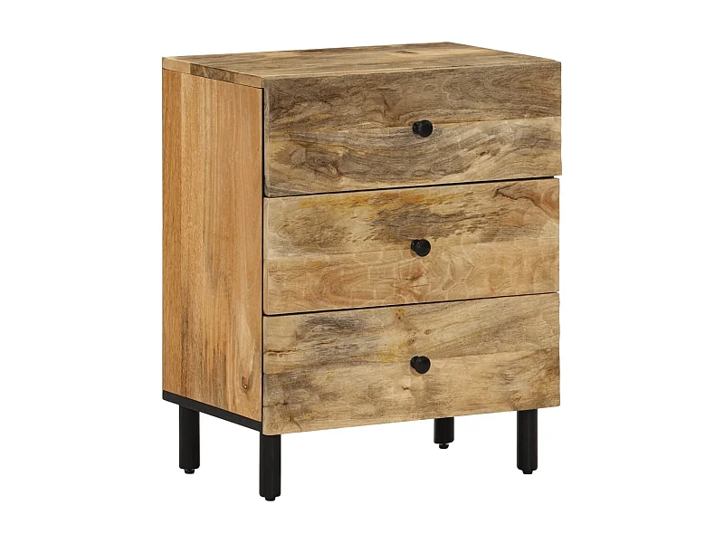 Table de chevet 50x33x60 cm bois de manguier massif