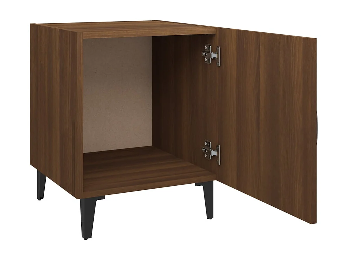 Comodini 2 pz Rovere Marrone in Legno Multistrato