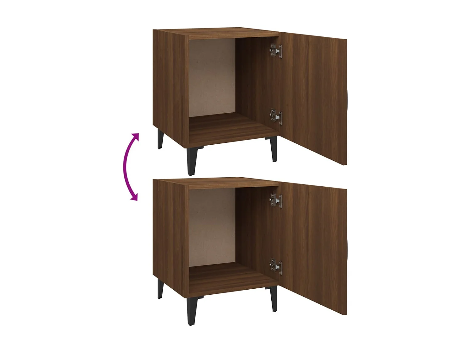 Comodini 2 pz Rovere Marrone in Legno Multistrato