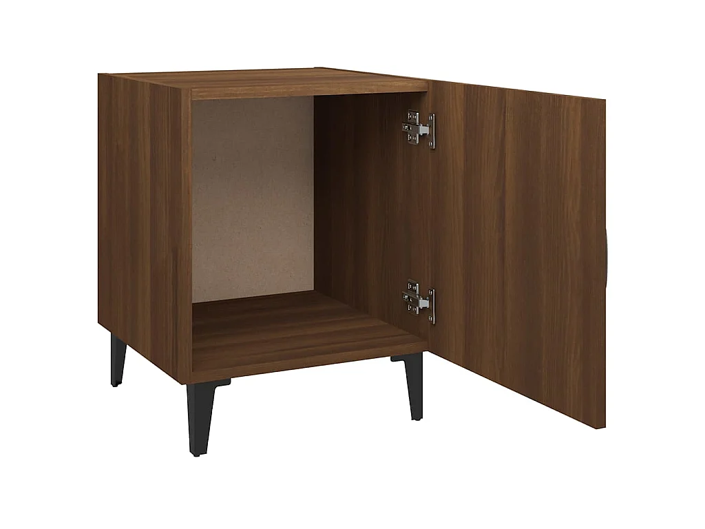 Comodini 2 pz Rovere Marrone in Legno Multistrato