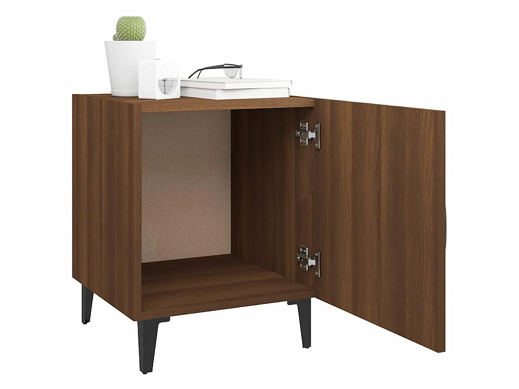 Comodini 2 pz Rovere Marrone in Legno Multistrato