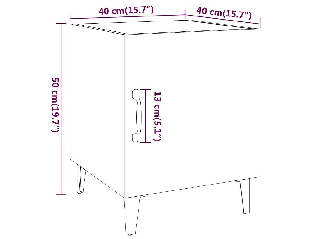 Comodini 2 pz Rovere Marrone in Legno Multistrato