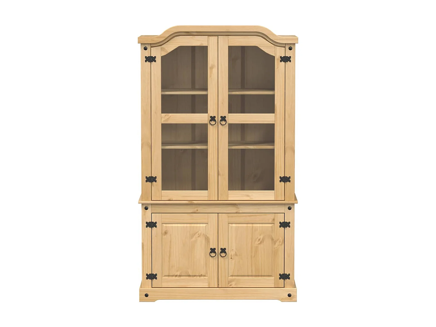 Armario con vitrina Corona madera maciza pino 103,5x42x180 cm
