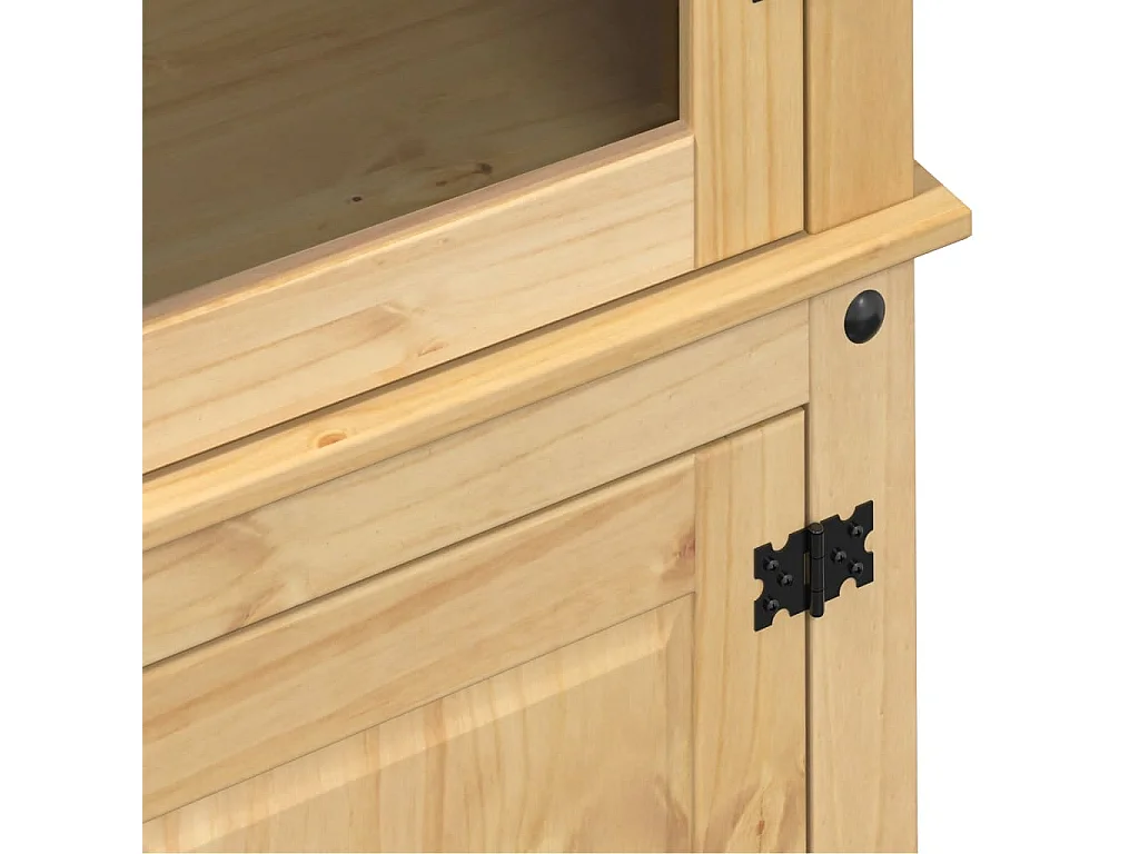 Armario con vitrina Corona madera maciza pino 103,5x42x180 cm