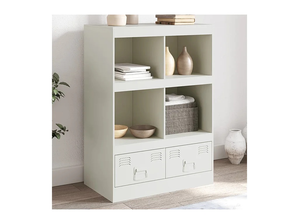 Credenza Bianca 67x39x95 cm in Acciaio
