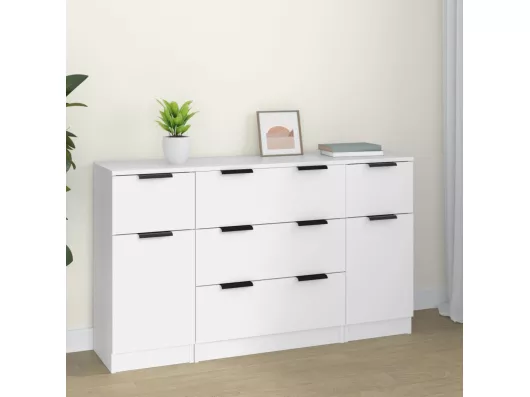 Kauf Unique 3-tlg. Sideboard-Set Weiß Holzwerkstoff