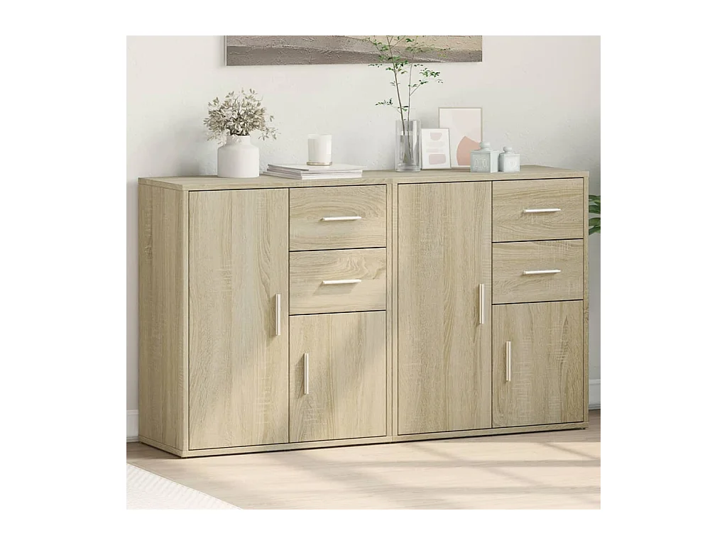 Buffets 2 pcs chêne sonoma 60x31x70 cm bois d'ingénierie