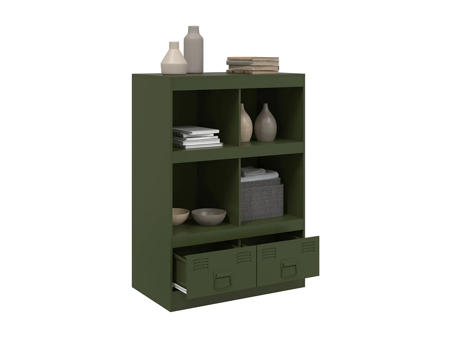 Buffet vert olive 67x39x95 cm acier