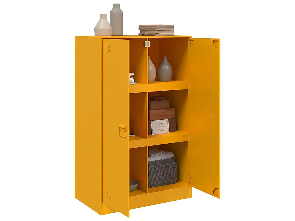 Buffet jaune moutarde 67x39x107 cm acier