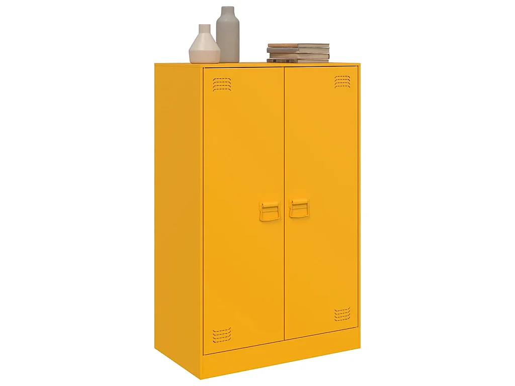 Buffet jaune moutarde 67x39x107 cm acier