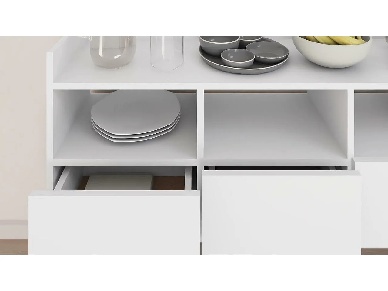 Buffet Blanc 105x30x70 cm Bois d’ingénierie