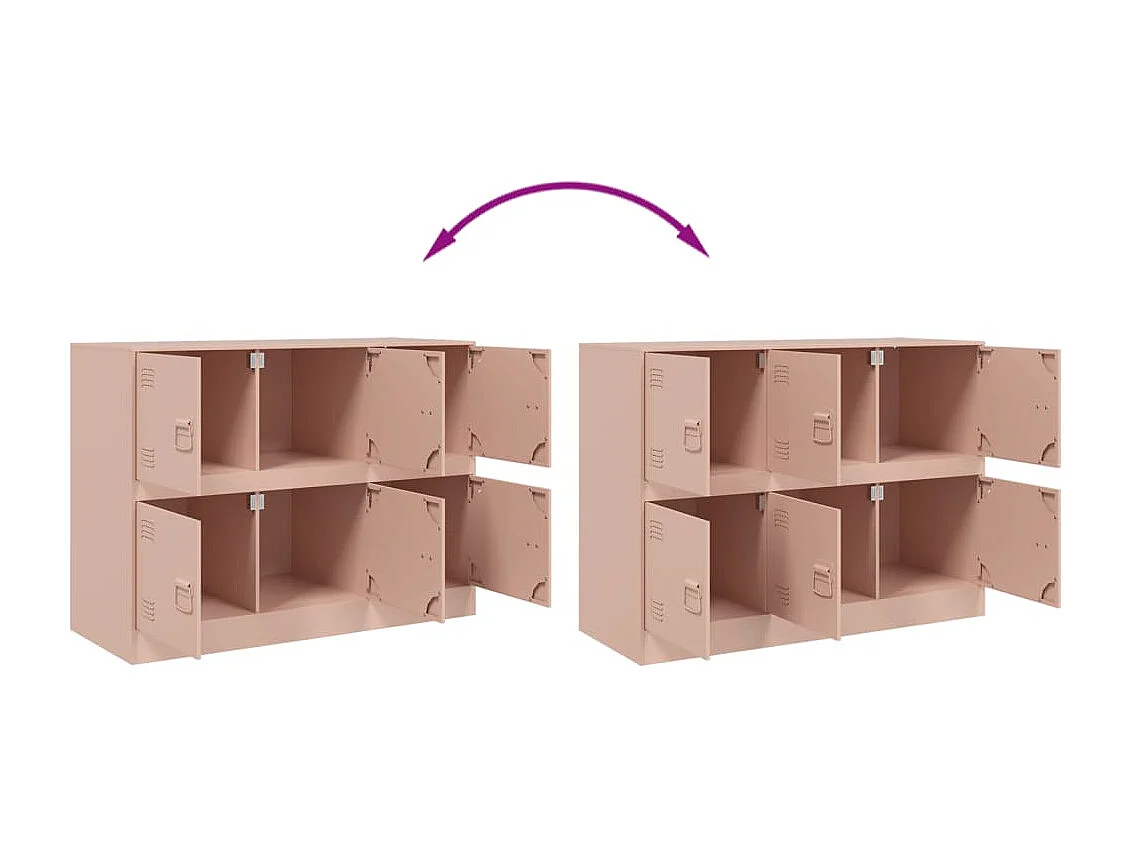 Buffet rose 99x39x73 cm acier