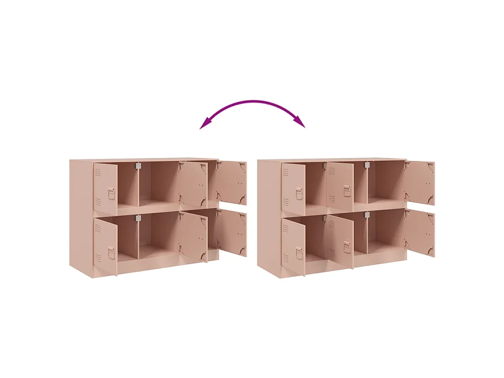 Buffet rose 99x39x73 cm acier