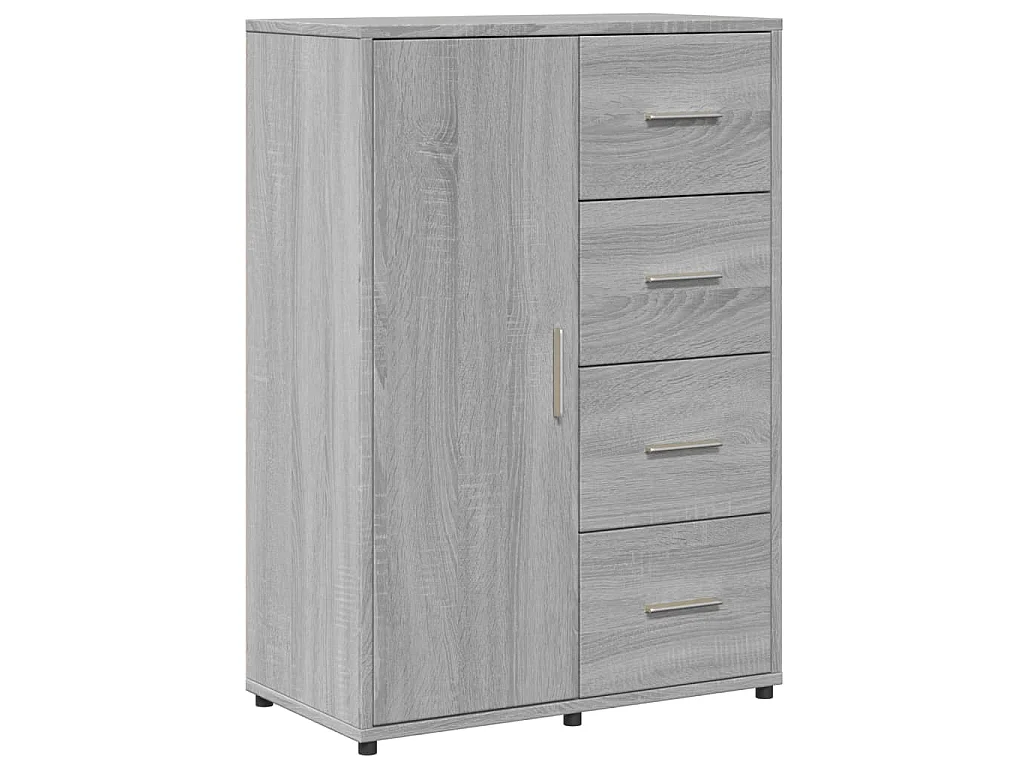 Dressoir 60x31x84 cm bewerkt hout grijs sonoma eikenkleurig