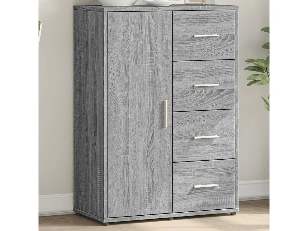 Dressoir 60x31x84 cm bewerkt hout grijs sonoma eikenkleurig
