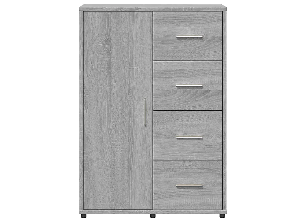 Dressoir 60x31x84 cm bewerkt hout grijs sonoma eikenkleurig