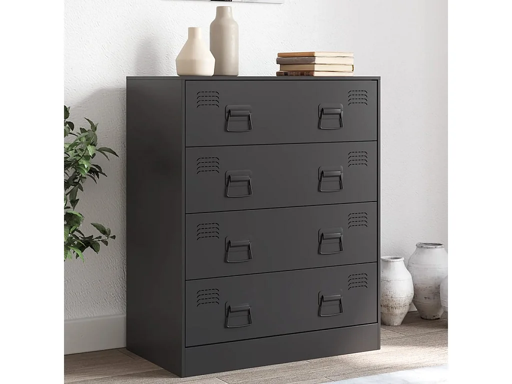 Dressoir 67x39x83 cm staal zwart