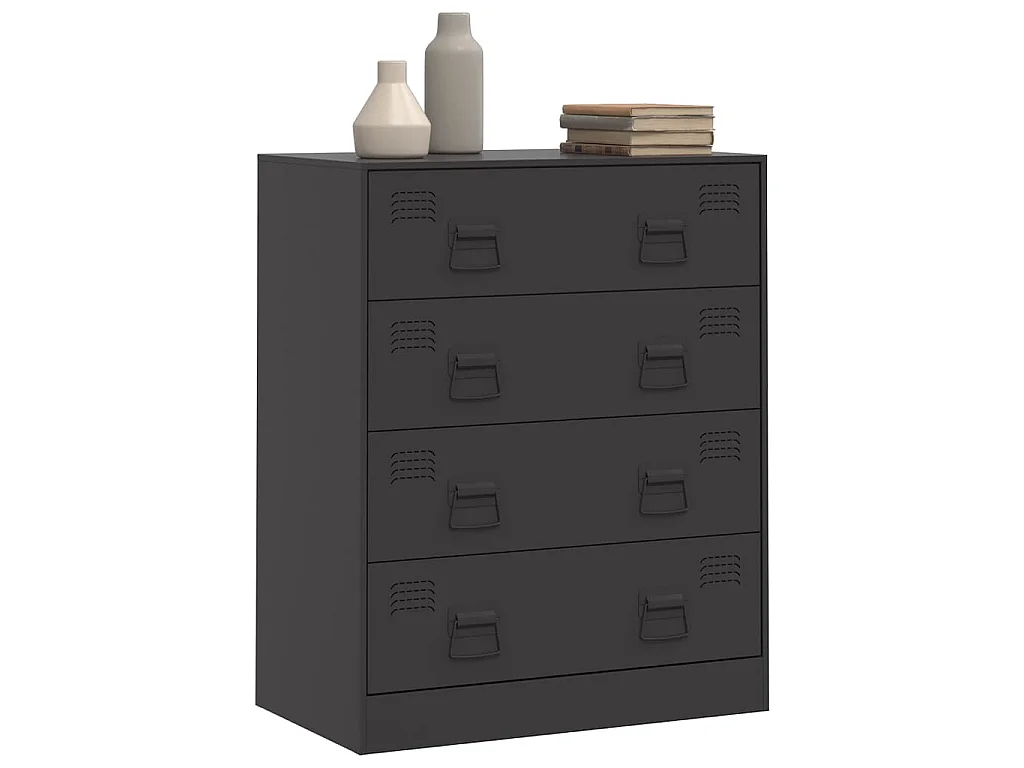 Dressoir 67x39x83 cm staal zwart