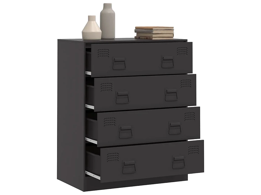 Dressoir 67x39x83 cm staal zwart