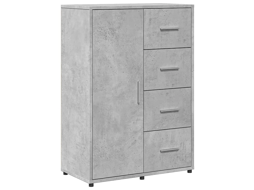 Dressoirs 2 st 60x31x84 cm bewerkt hout betongrijs