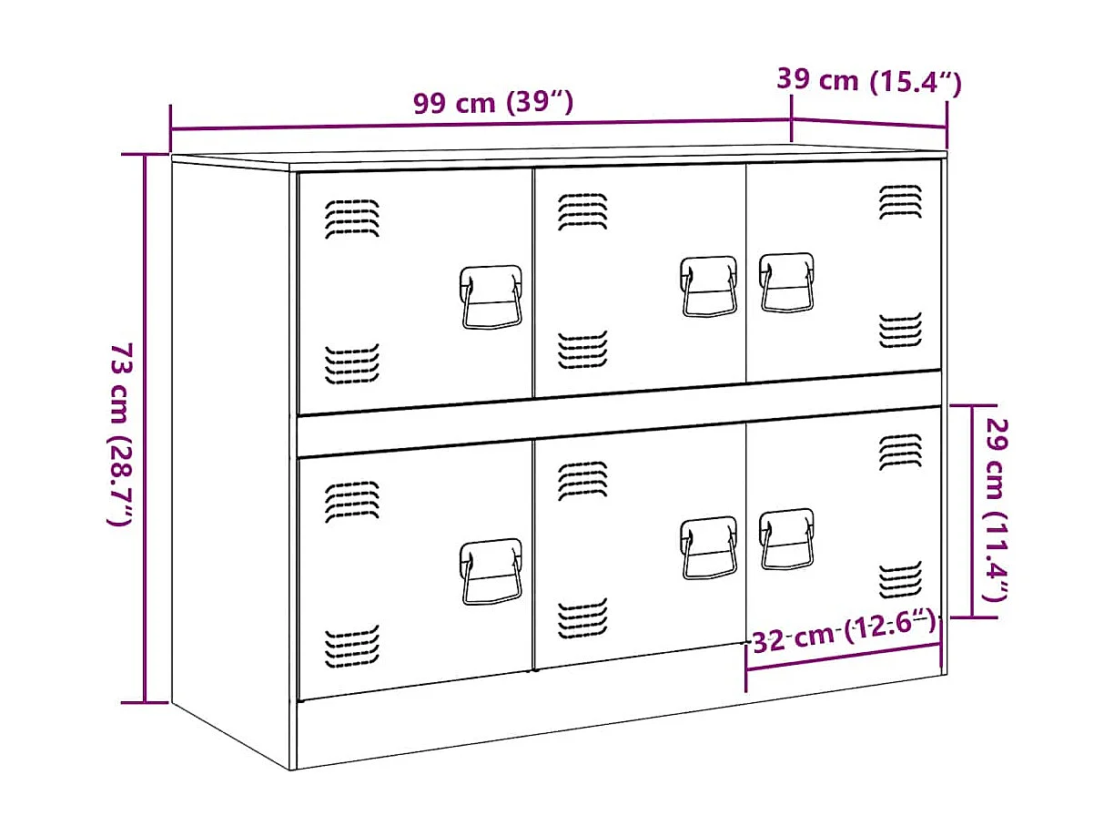 Sideboard Schwarz 99x39x73 cm Stahl