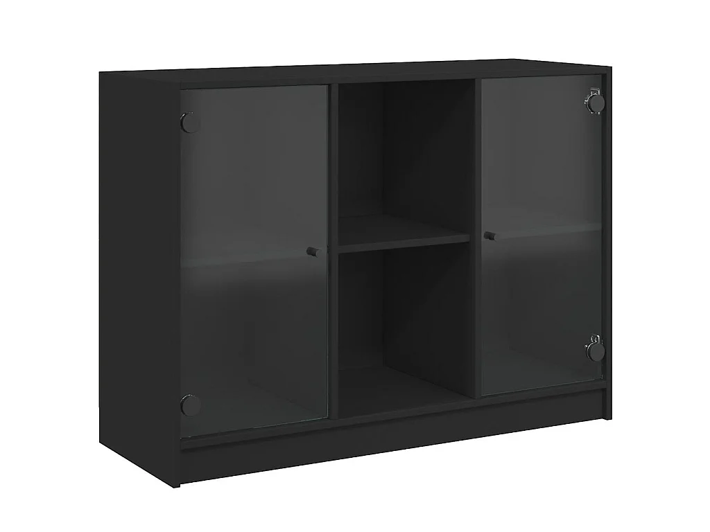 Buffet noir 102x37x75,5 cm bois d'ingénierie