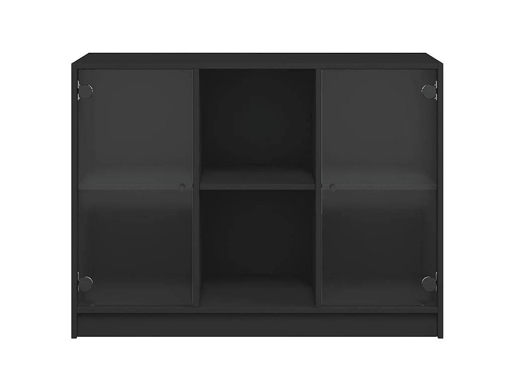 Buffet noir 102x37x75,5 cm bois d'ingénierie