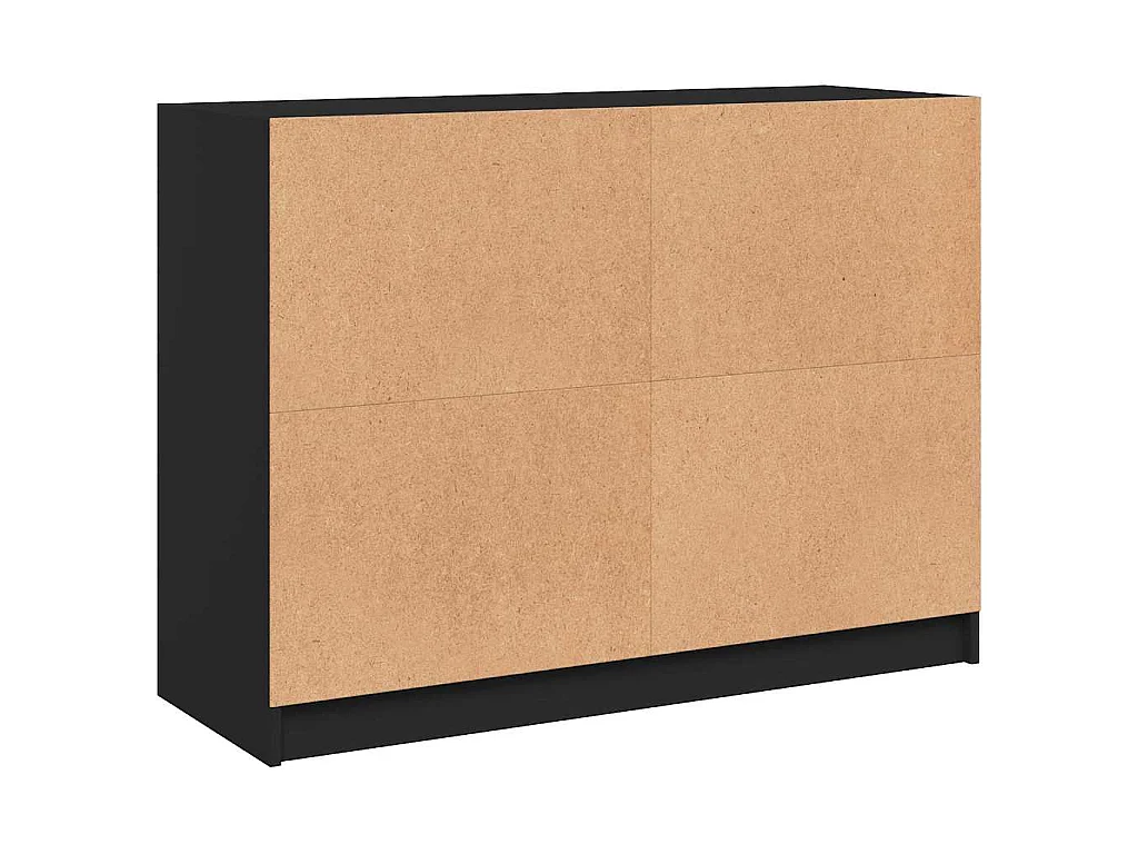 Buffet noir 102x37x75,5 cm bois d'ingénierie