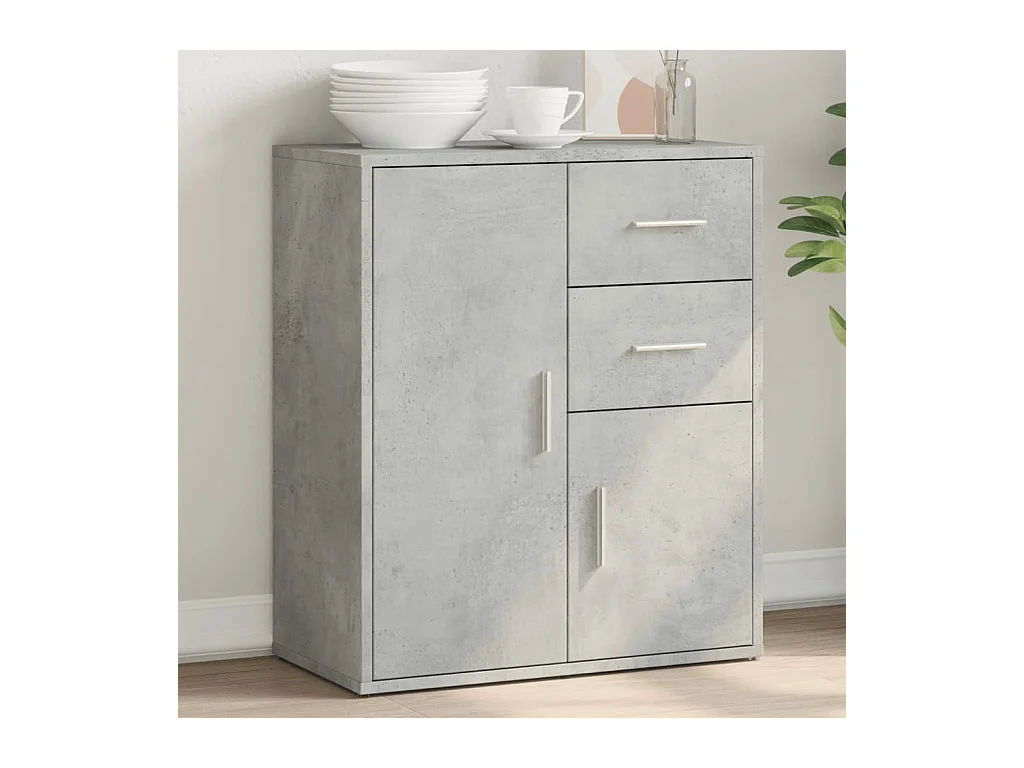 Buffet gris béton 60x31x70 cm bois d'ingénierie