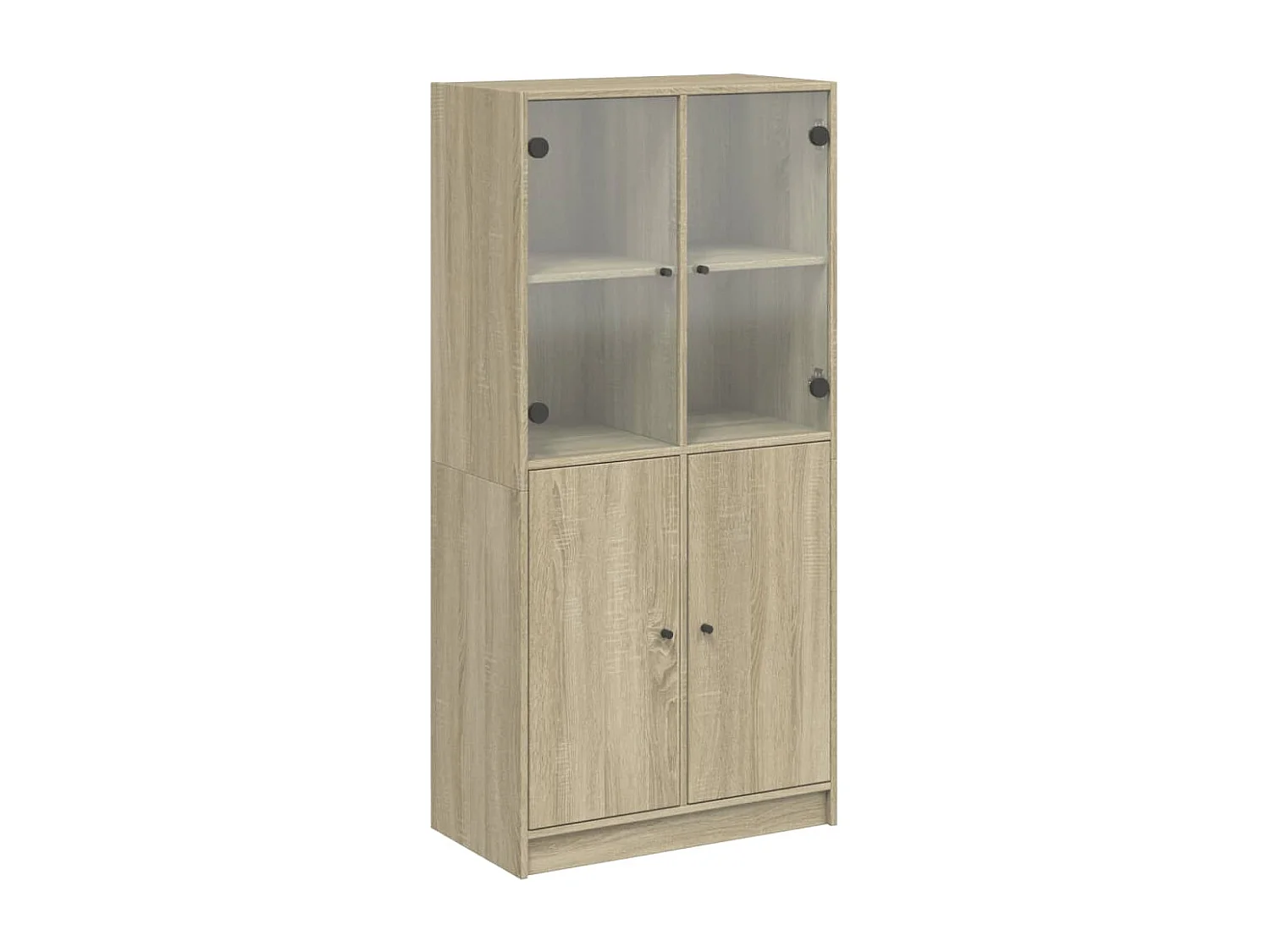 Hoge kast met deuren 68x37x142 cm bewerkt hout sonoma eiken