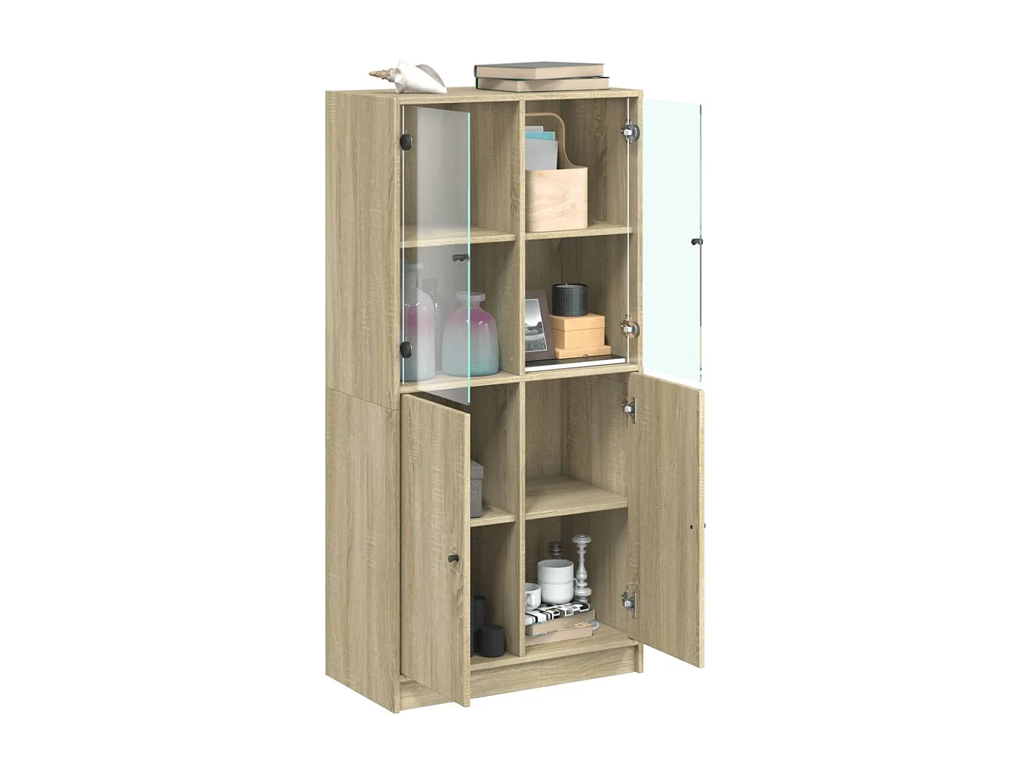 Highboard mit Türen Sonoma-Eiche 68x37x142 cm Holzwerkstoff