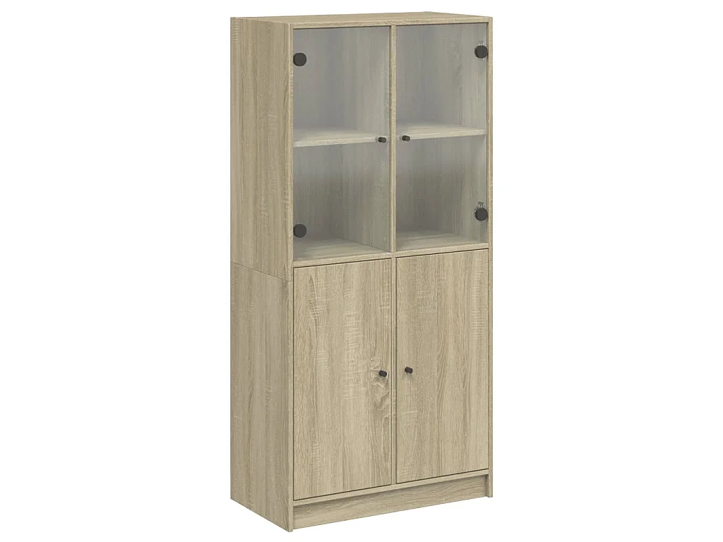 Buffet haut avec portes chêne sonoma bois d'ingénierie