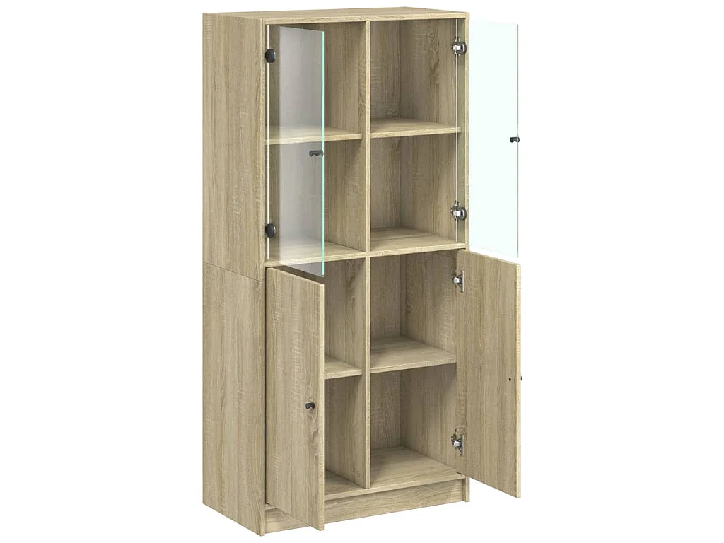 Buffet haut avec portes chêne sonoma bois d'ingénierie