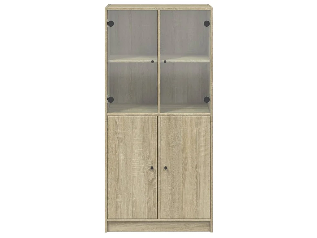 Buffet haut avec portes chêne sonoma bois d'ingénierie