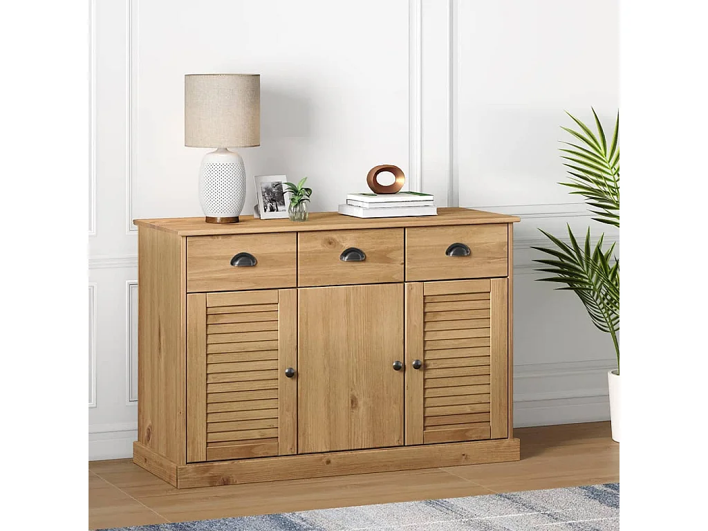 Buffet avec tiroirs VIGO 113x40x75 cm bois massif de pin