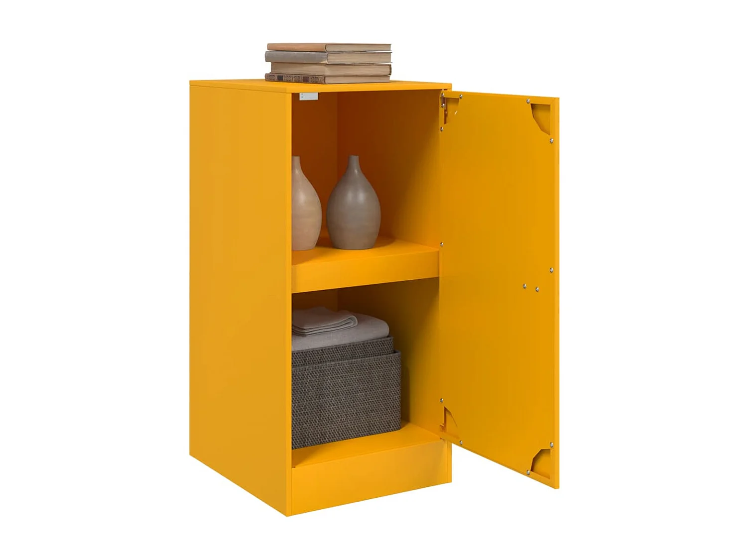 Aparador de acero amarillo mostaza 34,5x39x73 cm