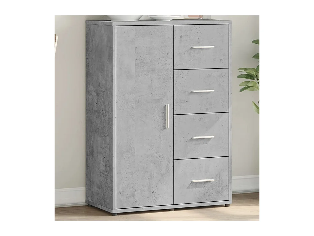 Credenza Grigio Cemento 60x31x84 cm in Legno Multistrato