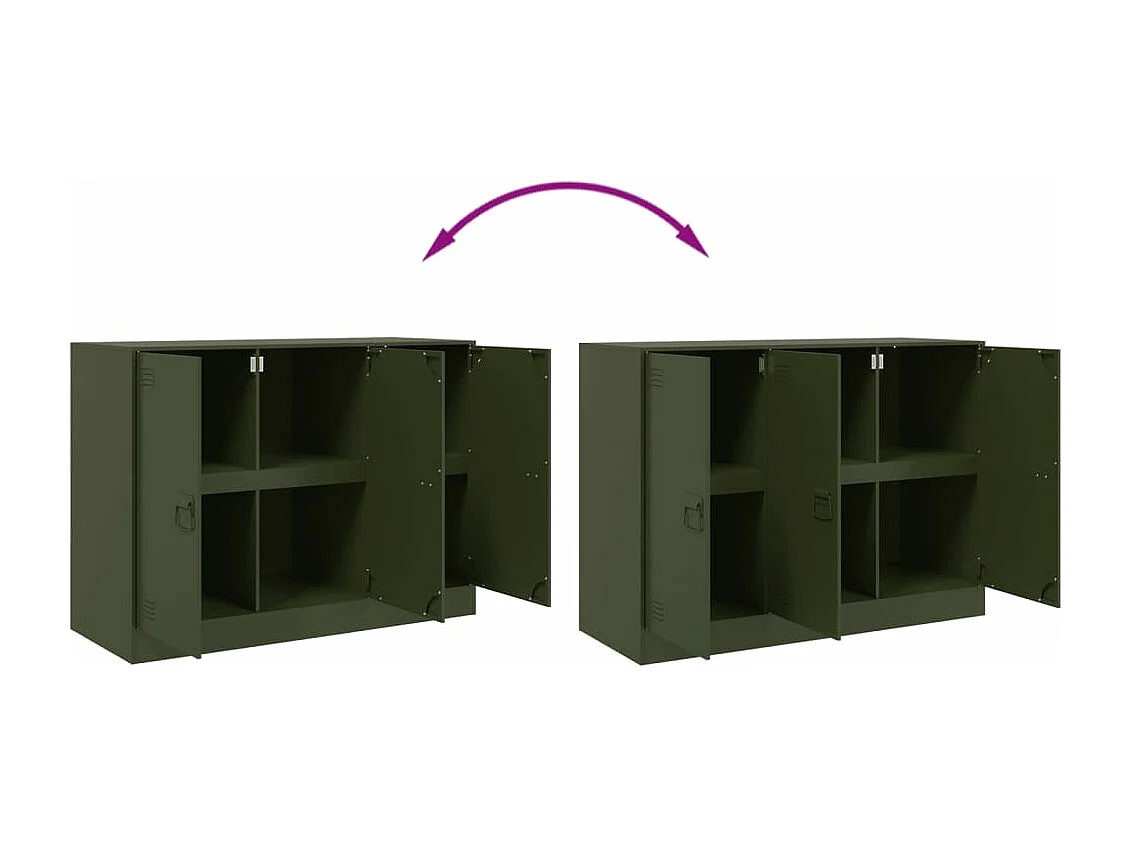 Credenza Verde Oliva 99x39x73 cm in Acciaio