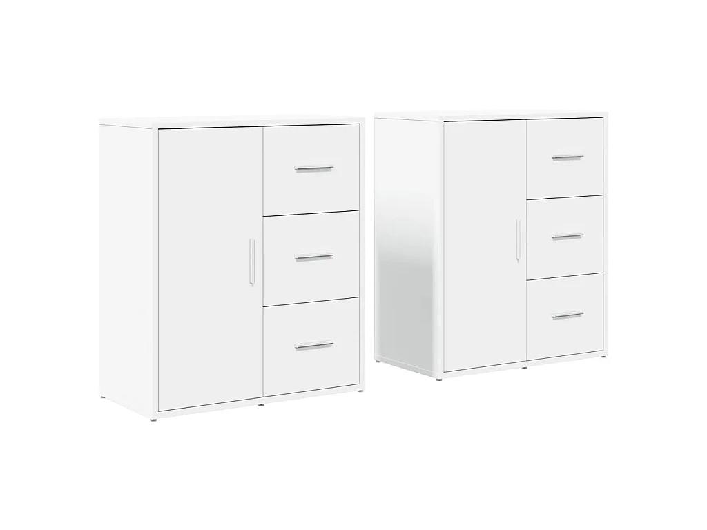 Buffets 2 pcs blanc 60x31x70 cm bois d'ingénierie