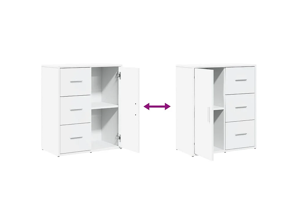 Buffets 2 pcs blanc 60x31x70 cm bois d'ingénierie