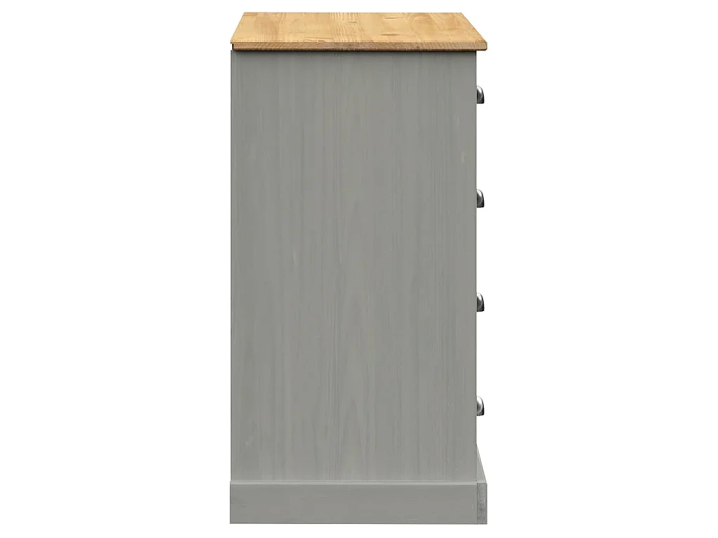 Buffet avec tiroirs VIGO 113x40x75 cm gris bois massif de pin