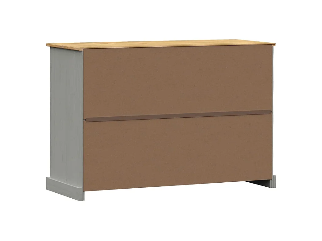 Buffet avec tiroirs VIGO 113x40x75 cm gris bois massif de pin