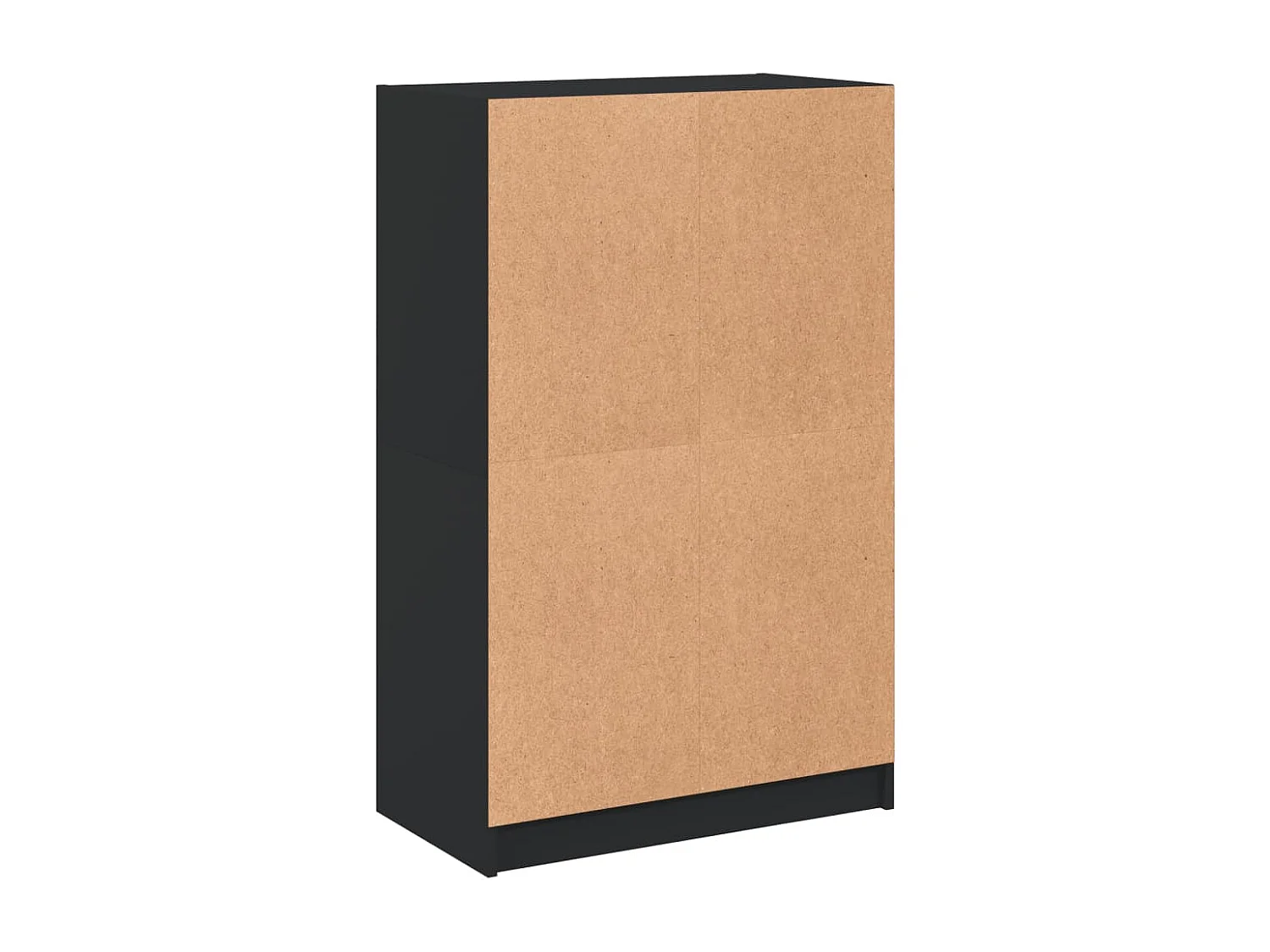 Hoge kast met deuren 68x37x109 cm bewerkt hout zwart