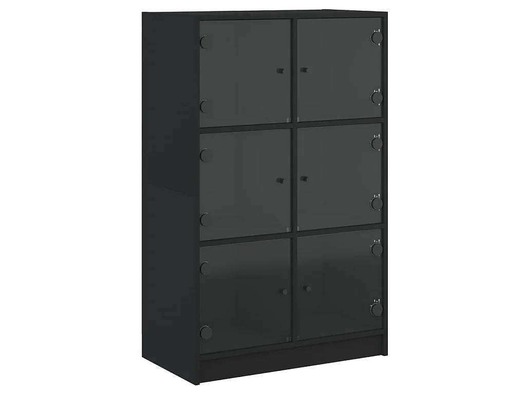 Buffet haut avec portes noir 68x37x109 cm bois d'ingénierie
