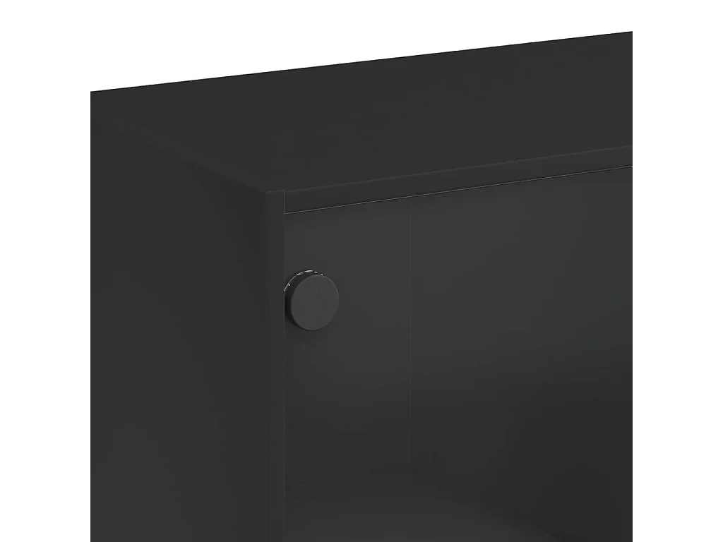 Buffet haut avec portes noir 68x37x109 cm bois d'ingénierie